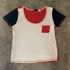 BDG | Red, White, and Blue Color Block T Shirt